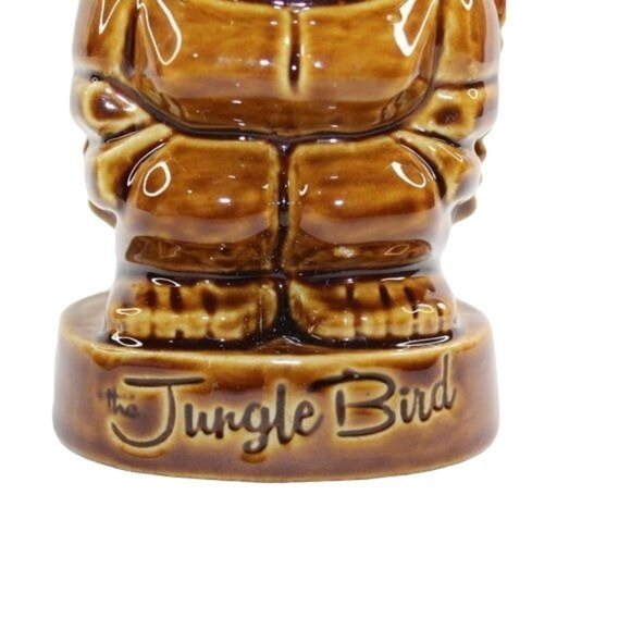The Jungle Bird  Tiki Mug From Sacramento CA 1st Edition Glossy Brown Glaze - Picture 8 of 11